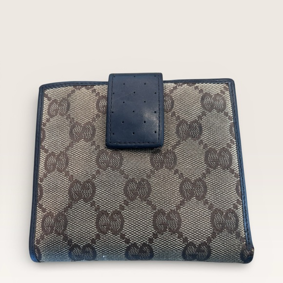 Vintage Gucci Brown Monogram Wallet with Red and Green Stripe - Picture 2 of 5